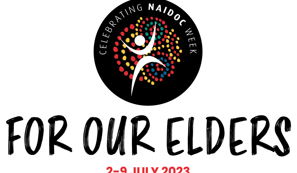 Logo for the 2023 National NAIDOC Week, with the theme For Our Elders.