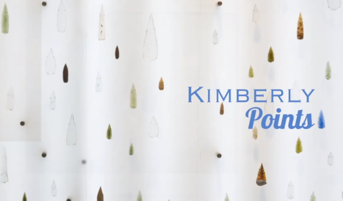 image shows glass shaped points with text that reads Kimberley Points
