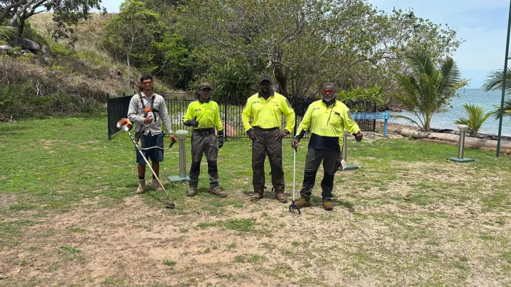 MGK team members David, Olandi, Wigness and Rim at the Dugong Mound