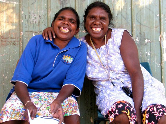 Melinda and Joyce Lalara, sisters from Groote Eylandt who both have Machado Joseph Disease. Joyce also works for the MJD Foundation.