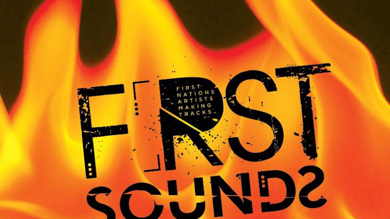A black tile with orange and yellow flames ascending. the following text overlays the image: First Sounds vol. 8