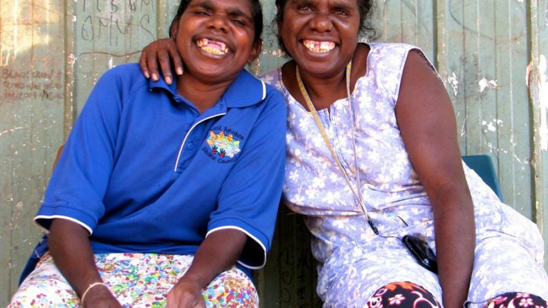 Melinda and Joyce Lalara, sisters from Groote Eylandt who both have Machado Joseph Disease. Joyce also works for the MJD Foundation.